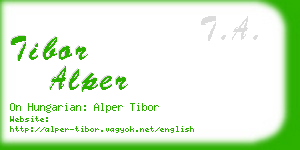 tibor alper business card